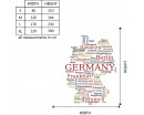 Map of Germany with City Names Modern Wall Decals Map Stickers